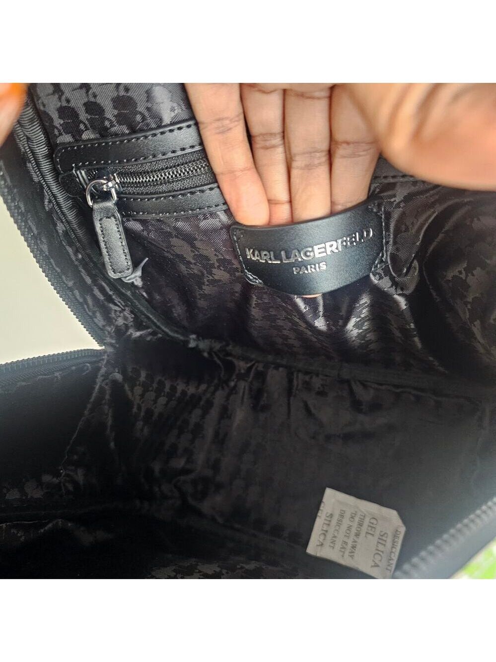 Karl Lagerfeld Paris Black Khloe Backpack - Picture 6 of 7